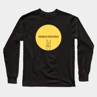 Procrastination, mustard Long Sleeve T-Shirt